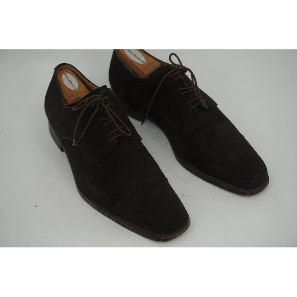 Calzoleria Harris Shoes Brown‎ Suede Derby Dress Barneys NY Italy Men's Size 10